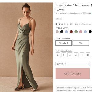 BHLDN  Freya Satin Charmeuse Dress